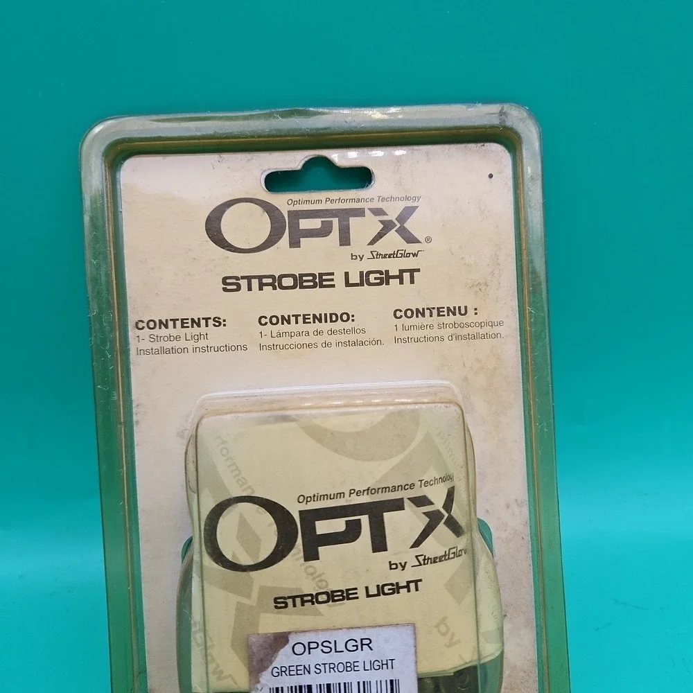 Optx Streetglow Strobe Light Green NOS 2002 Vintage OPSLGR Brand New Street Glow